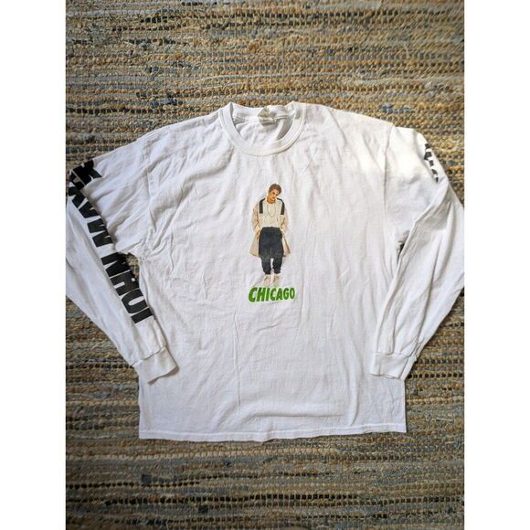 John Mayer World Tour 2019 Chicago White Graphic Long Sleeve Tee Size XL T-Shirt - Picture 2 of 8